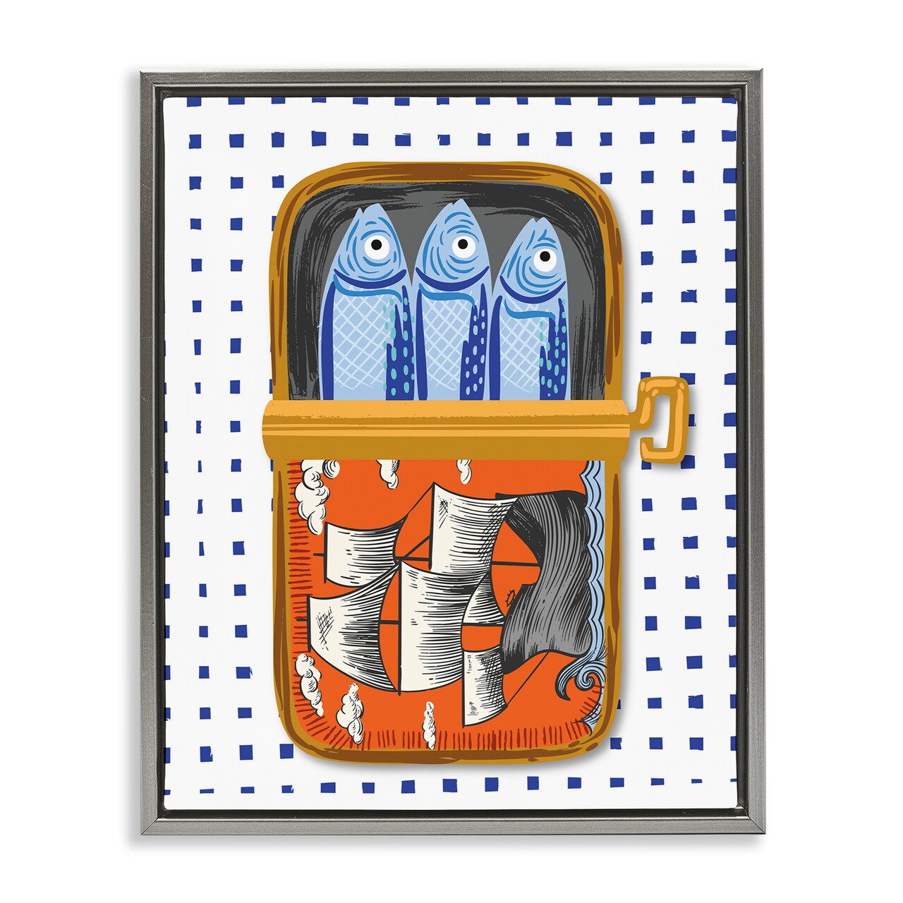 Stupell Industries Retro Nautical Sardines Tin Floating Frame, design by Arrolynn Weiderhold